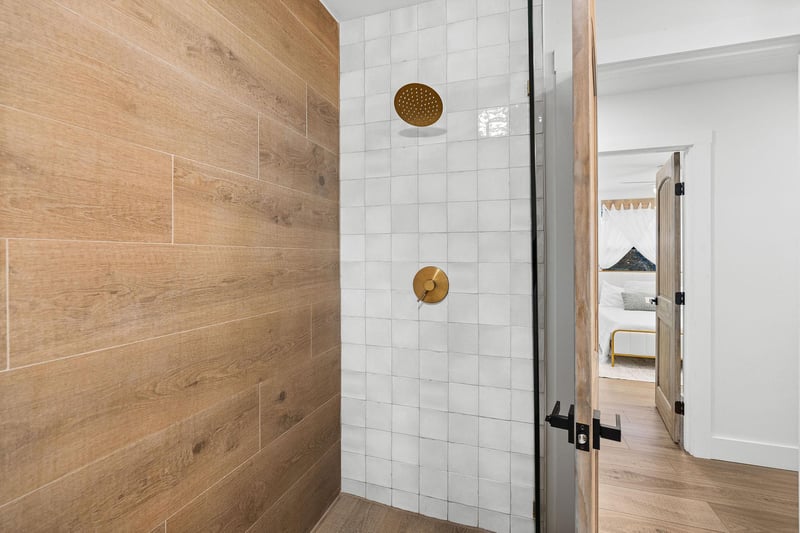 tiled shower