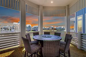 Back Balcony W Fire Pit Evening View, 2nd Floor