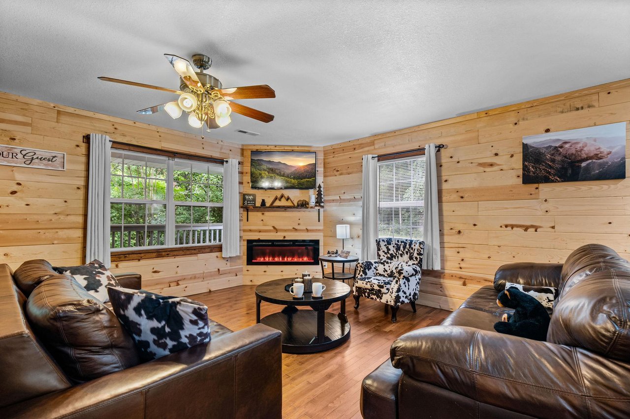 Living room with fireplace