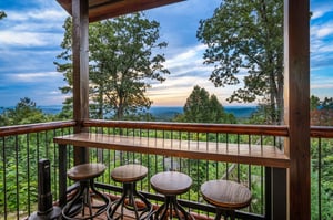 Outdoor bar w stools