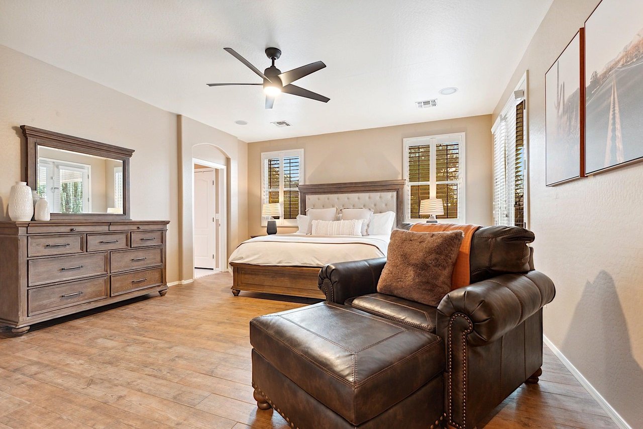 Master bedroom  kingsized bed