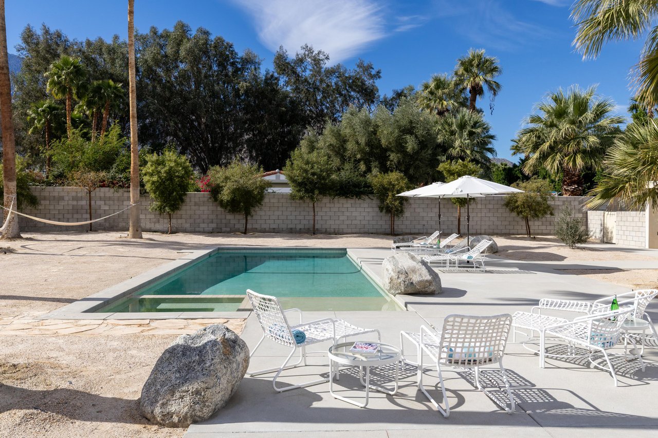 Stylish outdoor pool area