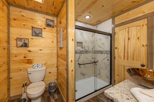 Bathroom with a walk in shower at Everlys Splash, a 4 bedroom cabin rental located in Pigeon Forge