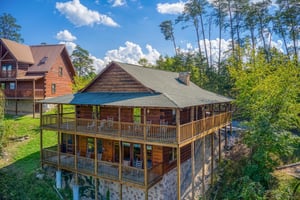 Exterior drone view at Bear Country, a 3bedroom cabin rental located in Pigeon Forge