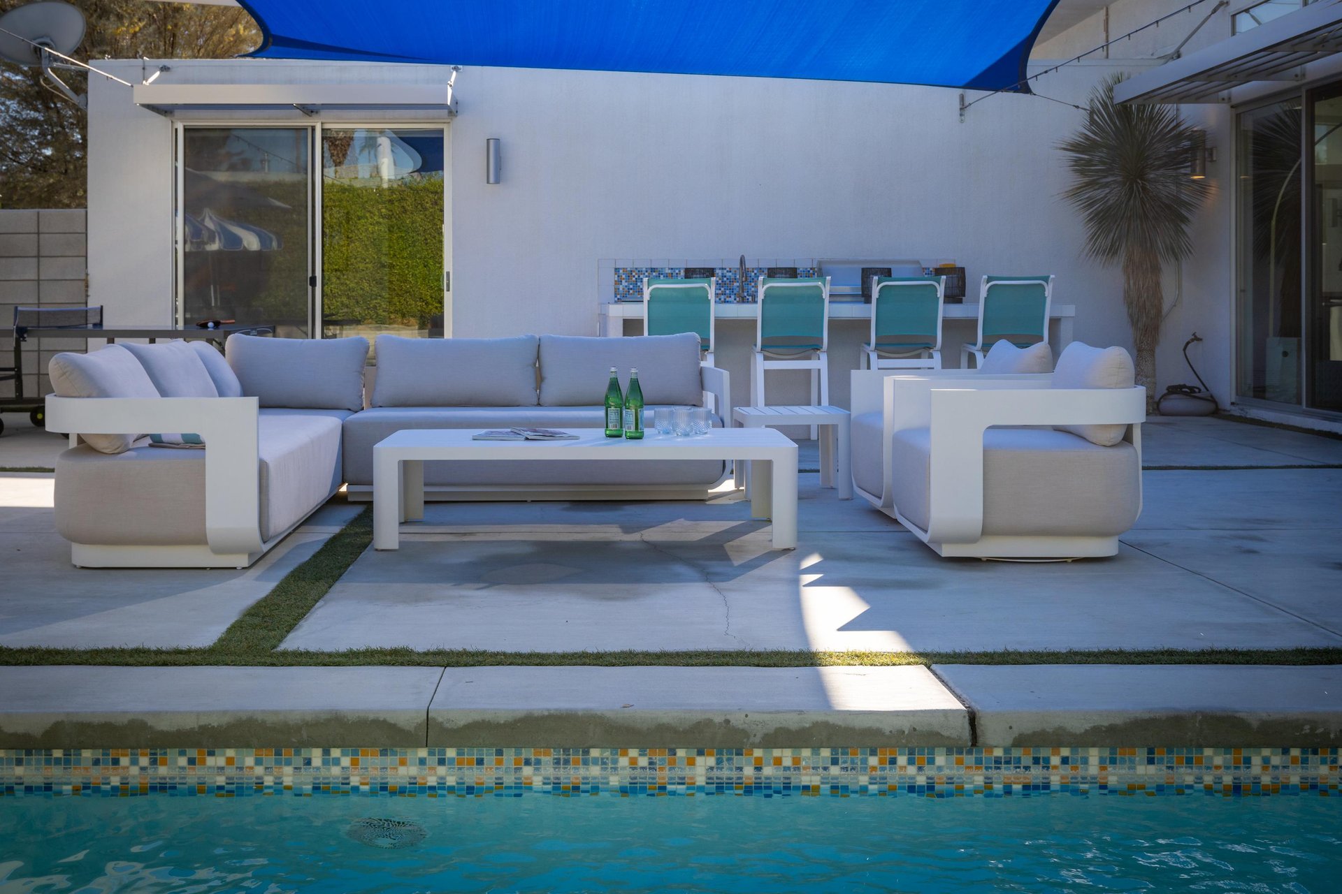 Outdoor couches and seating areas