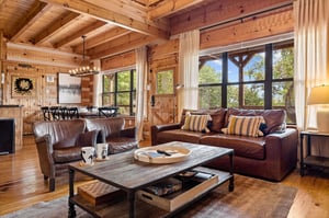 Living room with coffee table and seating