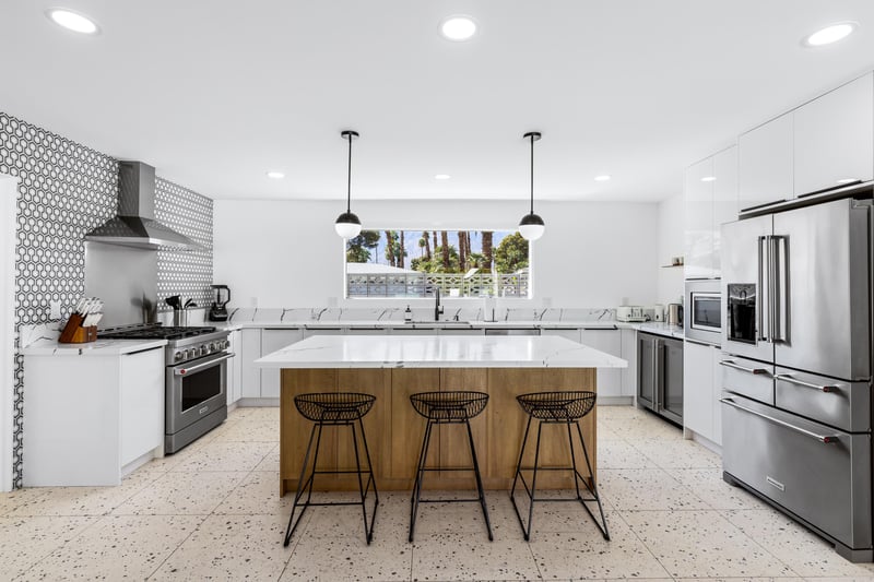 Chefs kitchen with a huge island