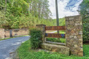 Camp Hollow Acres stone sign