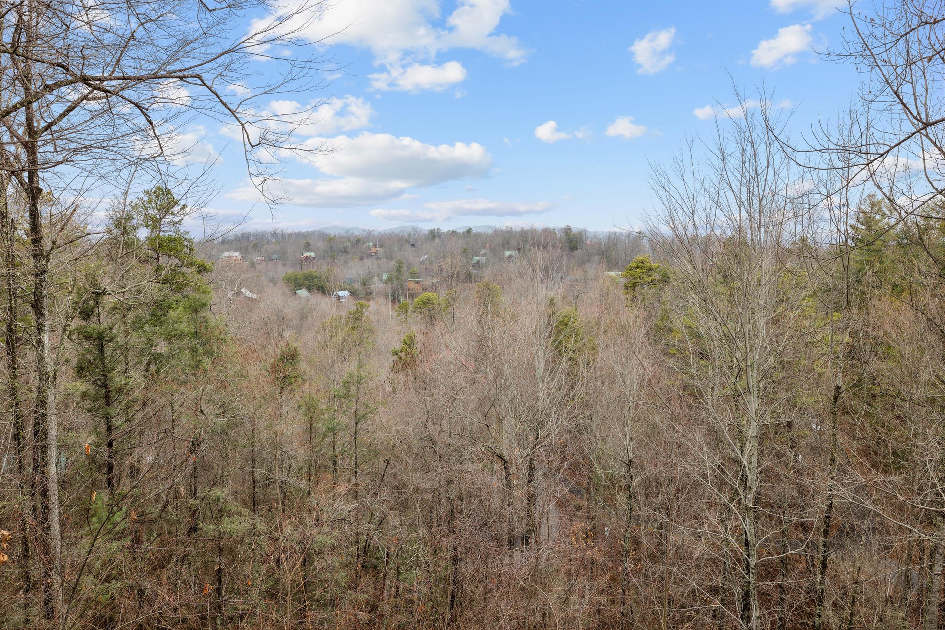 Hillside view at Lumber Jack Lodge, a 1 bedroom cabin rental located in Gatlinburg
