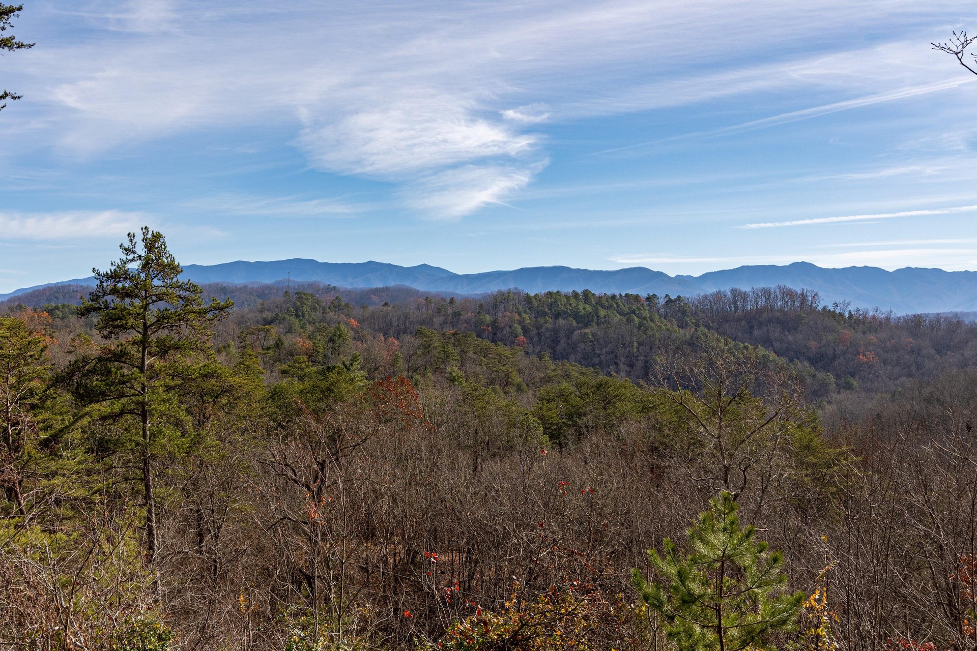 View from deck at Liams Lookout, a 2 bedroom cabin rental located in Pigeon Forge