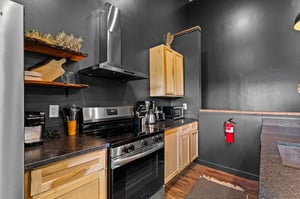 Stove and cabinets