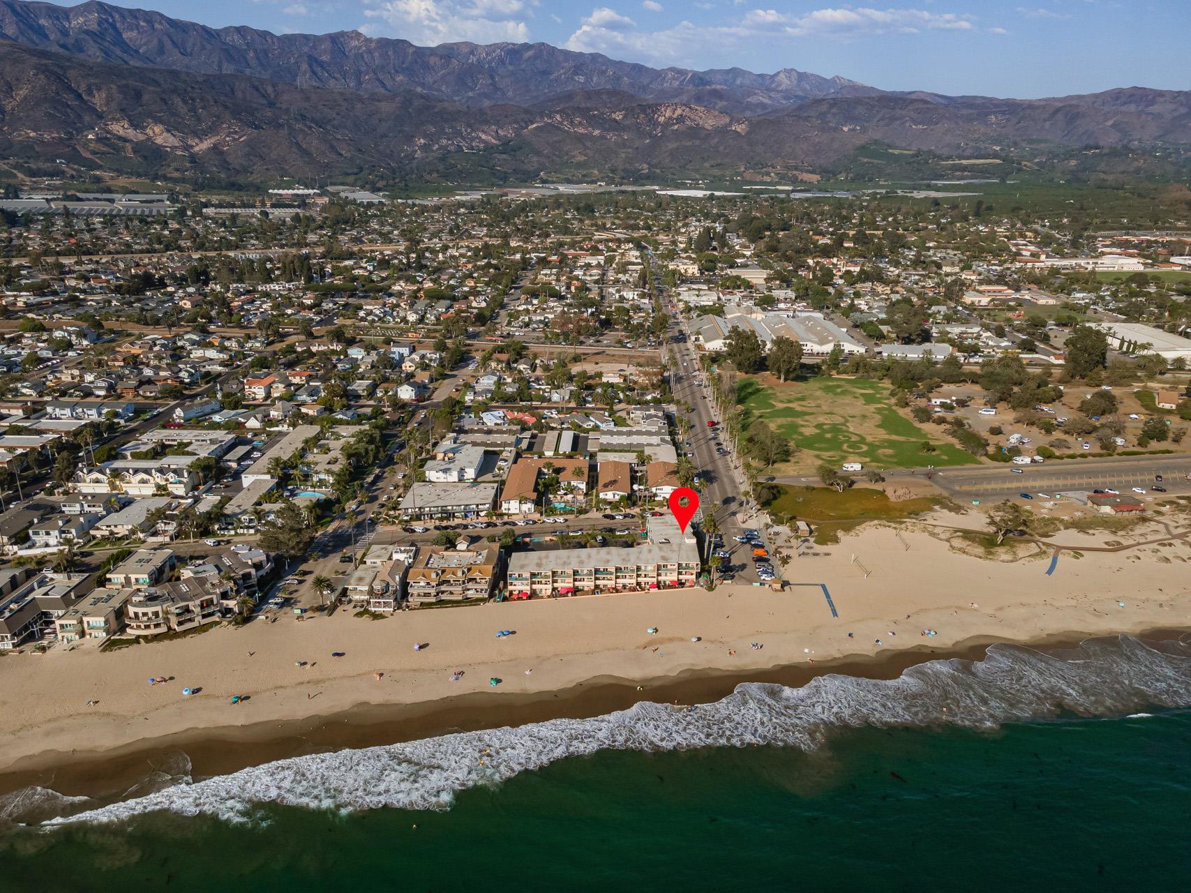 Arial view showing location of condo.