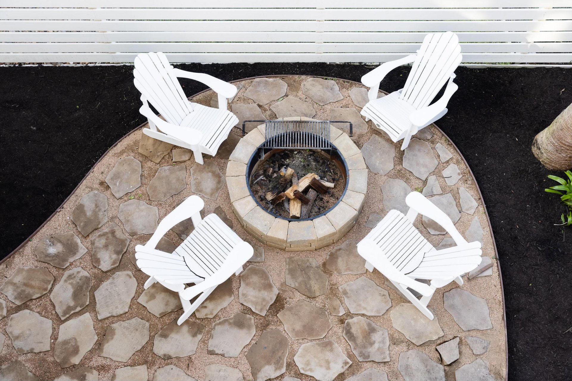 Fire Pit and Seating, Aerial View