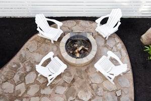 Fire Pit and Seating, Aerial View