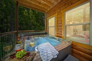 hot tub on lower level balcony