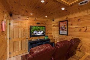 Theater room at Graceland, a 4bedroom cabin rental located in Pigeon Forge