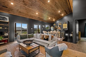 Living room seating with coffee table