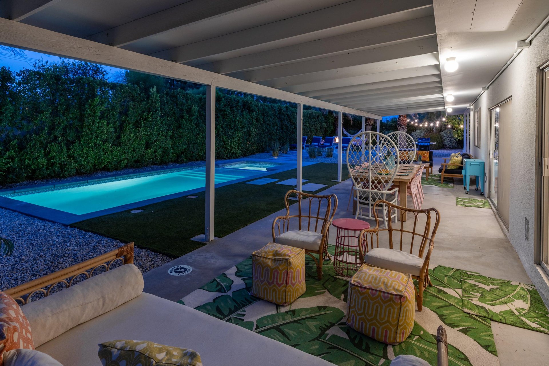 Enjoy the patio at night