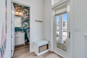 Foyer With Storage and Towel Hooks