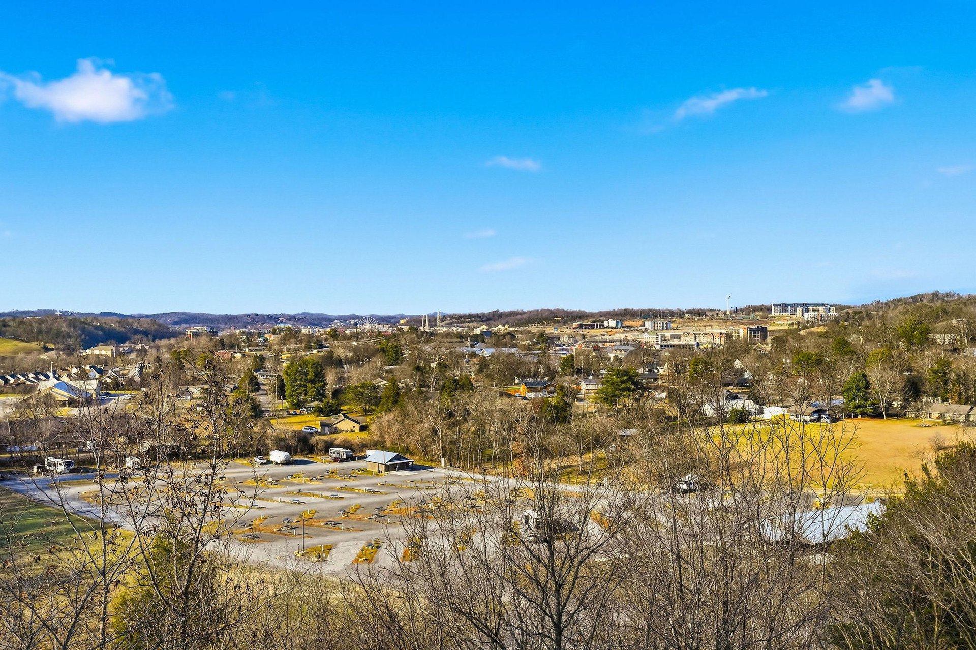 Panoramic view of the charming town and rolling countryside surrounding the property location.