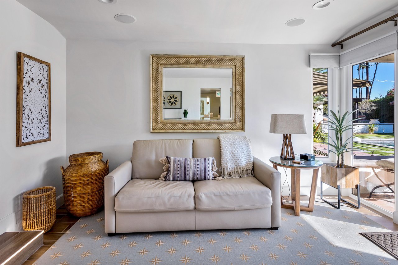 Comfy sofa in the primary bedroom