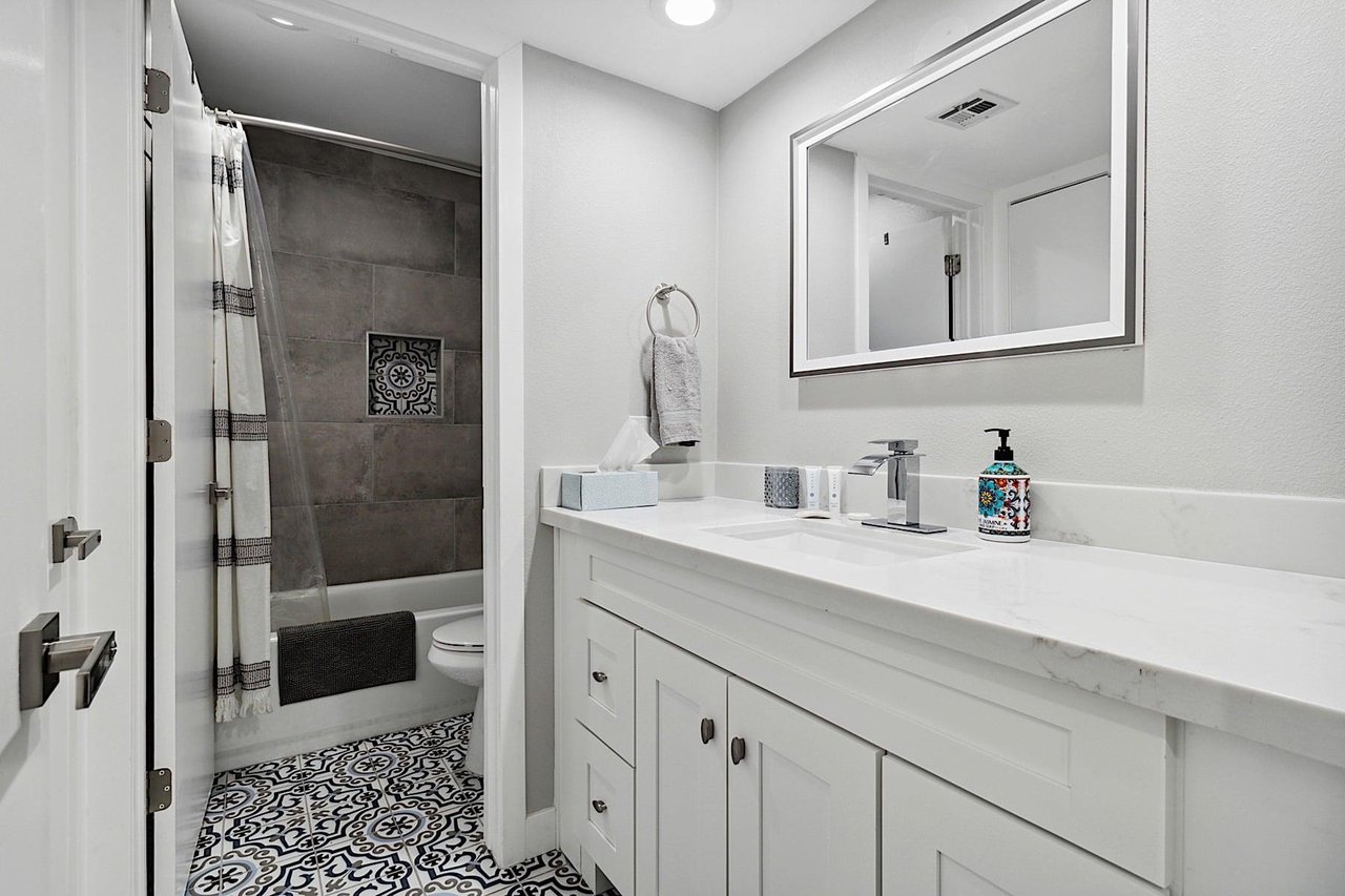 Second bathroom attached to second bedroom w guest entrance from living room