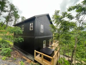 Back of Above the Clouds with hot tub