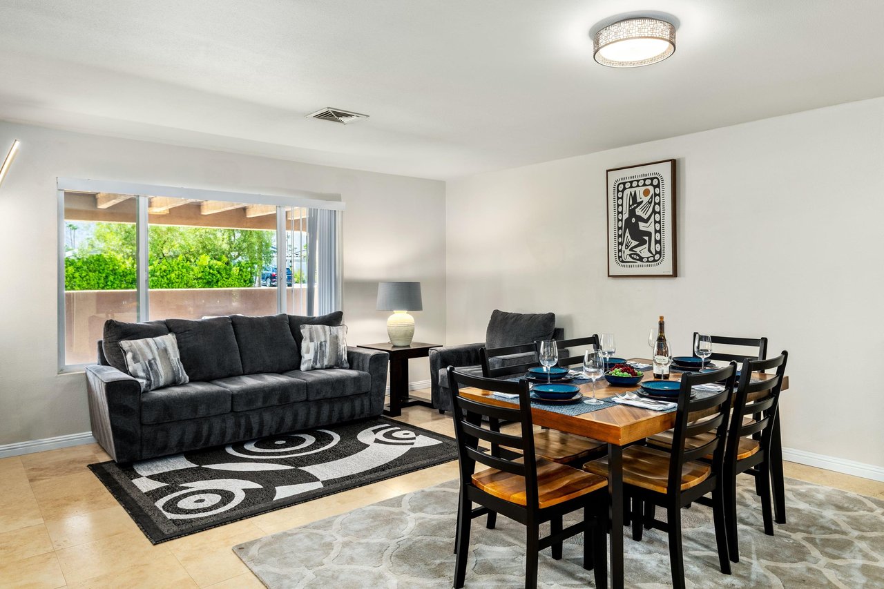 Modern spacious comfortable living and dining room