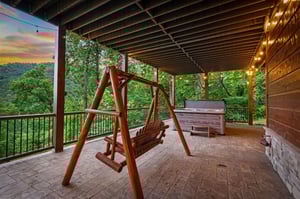 Hot tub on lower level balcony