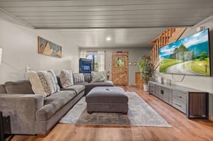 Living room with ottoman