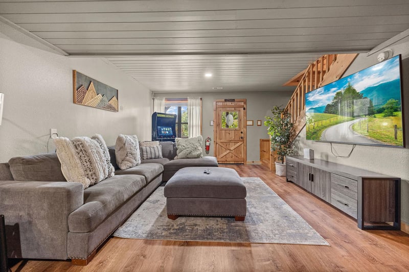 Living room with ottoman