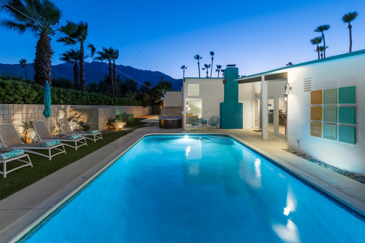 Take a dip in the pool at night