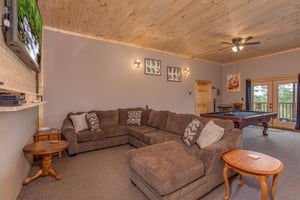 Sectional couch with end tables