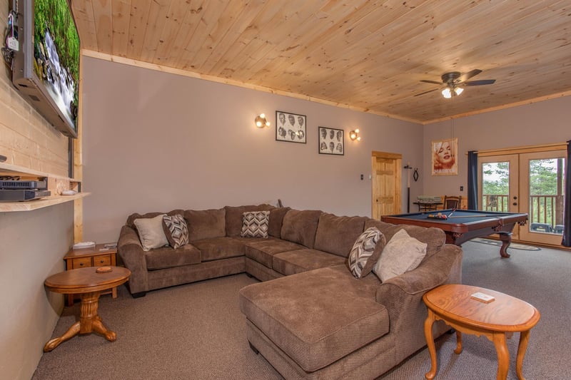 Sectional couch with end tables