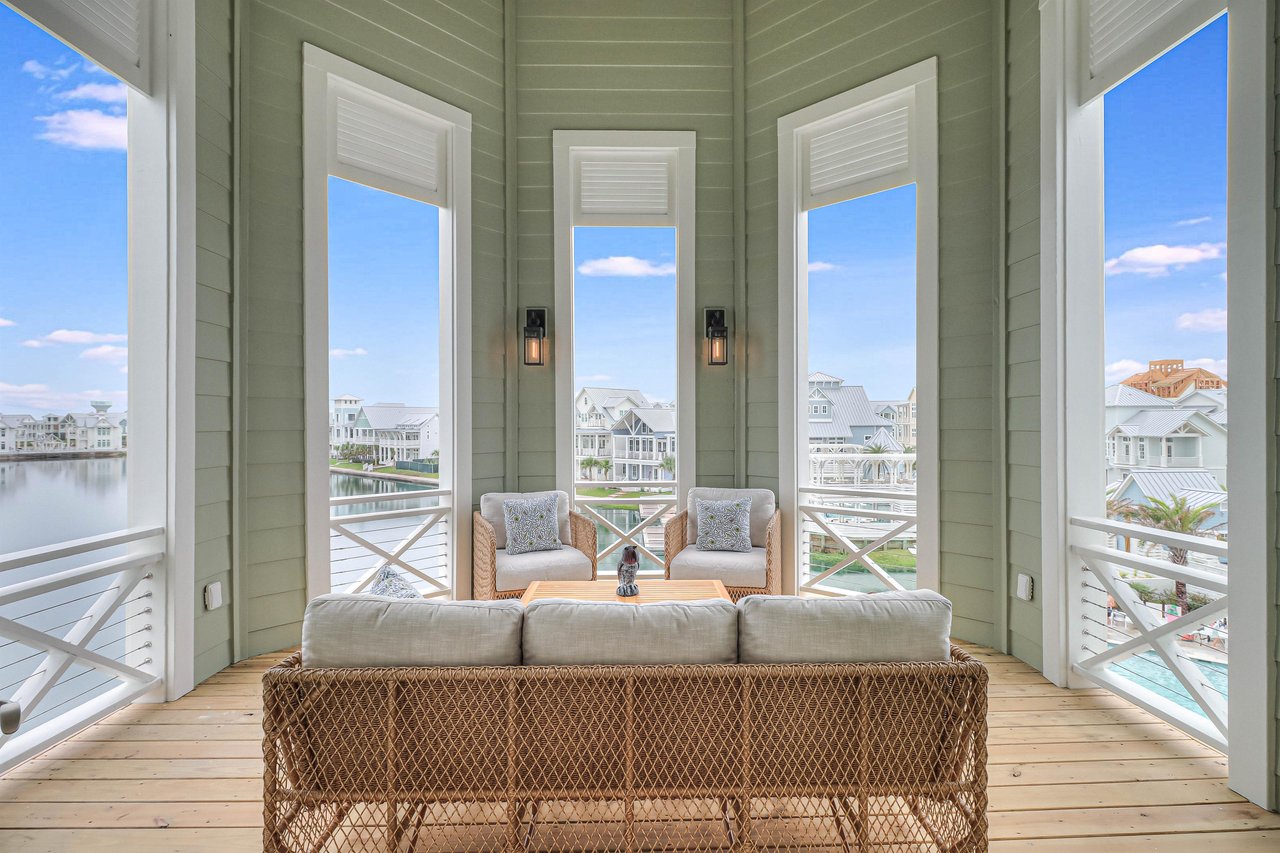 Enclosed Lounge Balcony Overlooking Pool and Lake, 3rd Floor