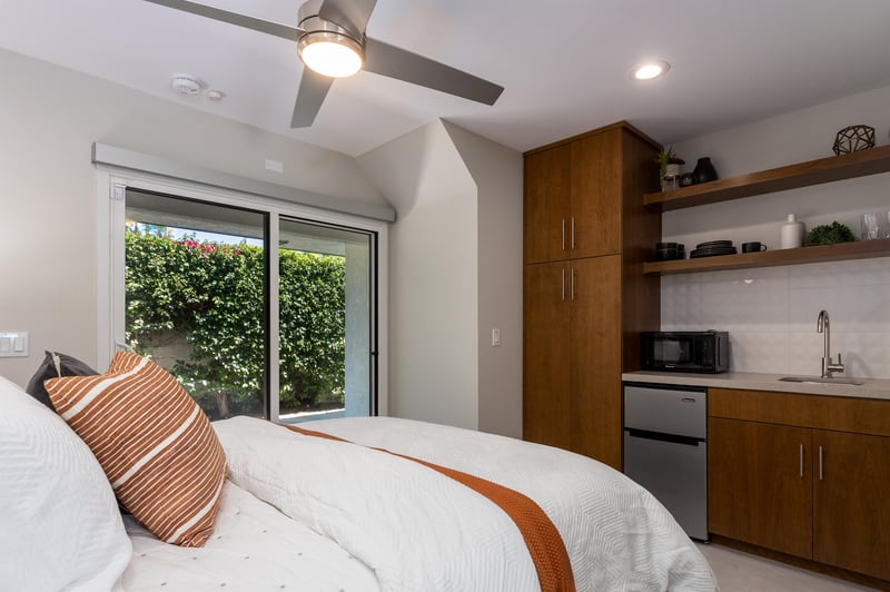 Enjoy access to the outdoors from your beautiful bedroom