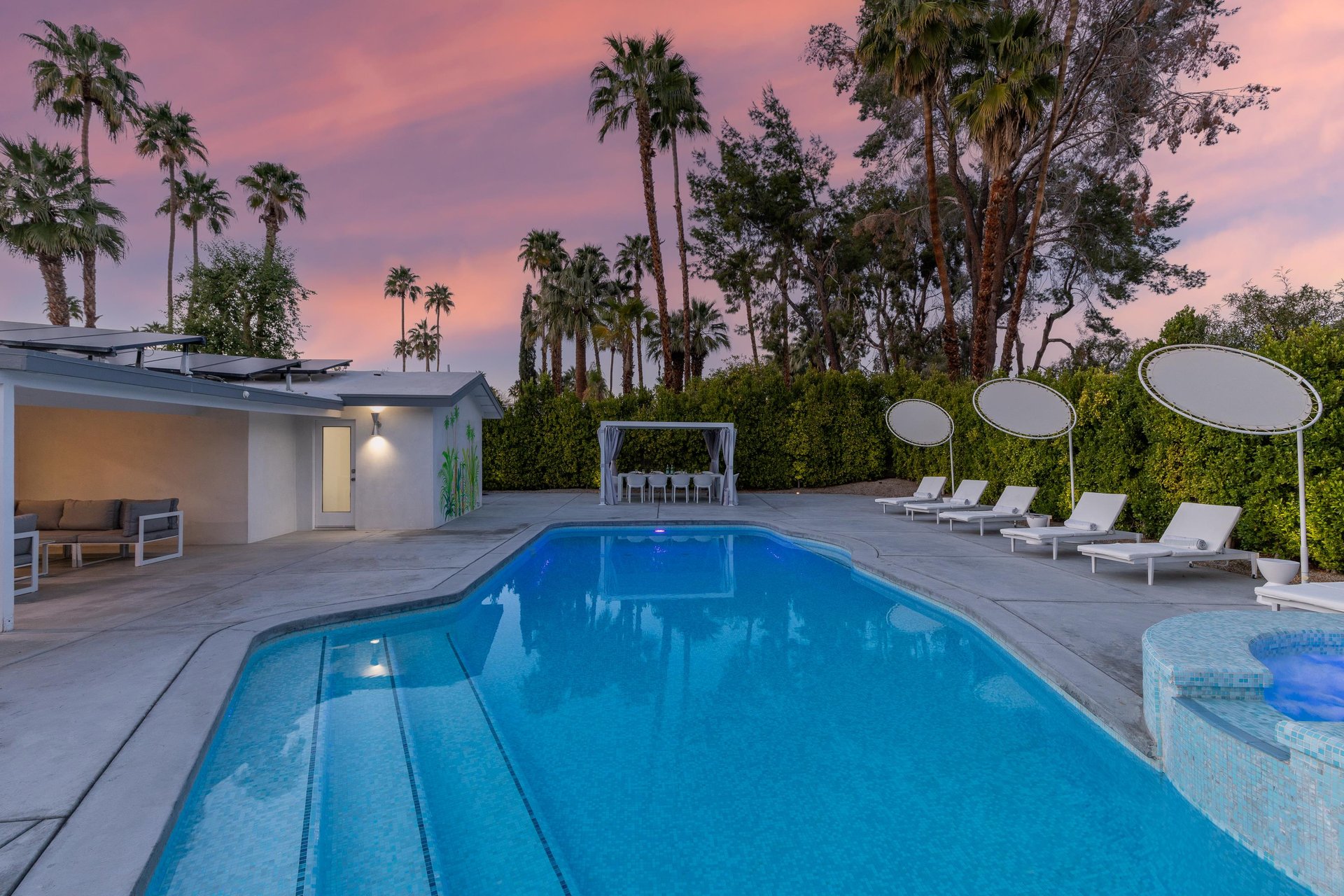 Take a soothing dip in the pool after a long day shopping