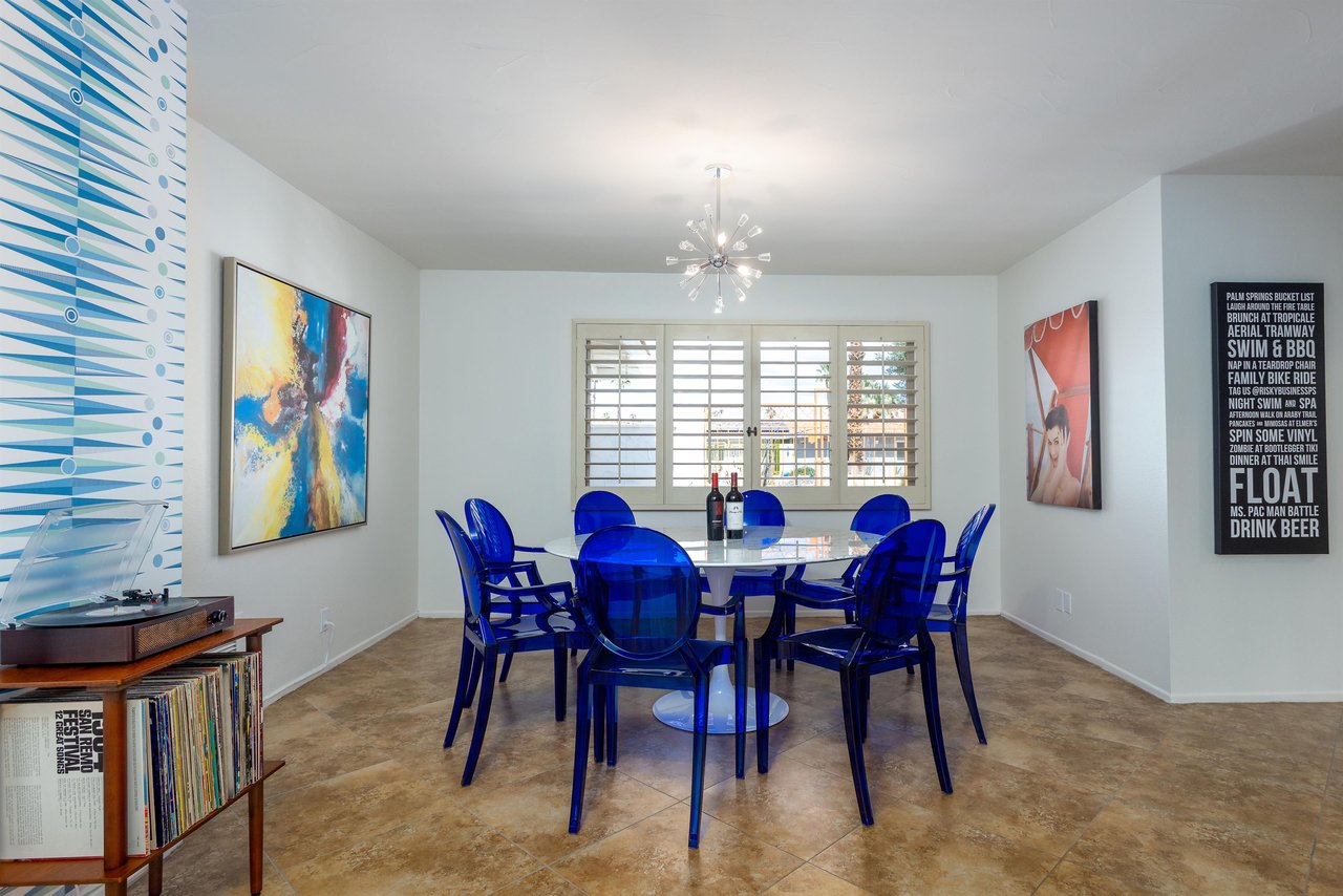 Stylish interior dining area