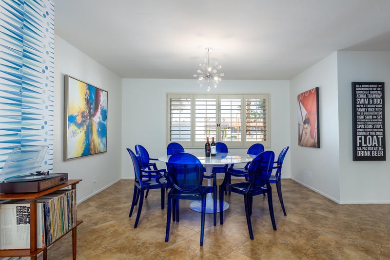 Stylish interior dining area
