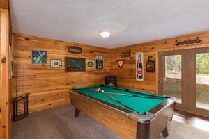 Pool table at Birds Eye View, a 2bedroom cabin rental located in Gatlinburg