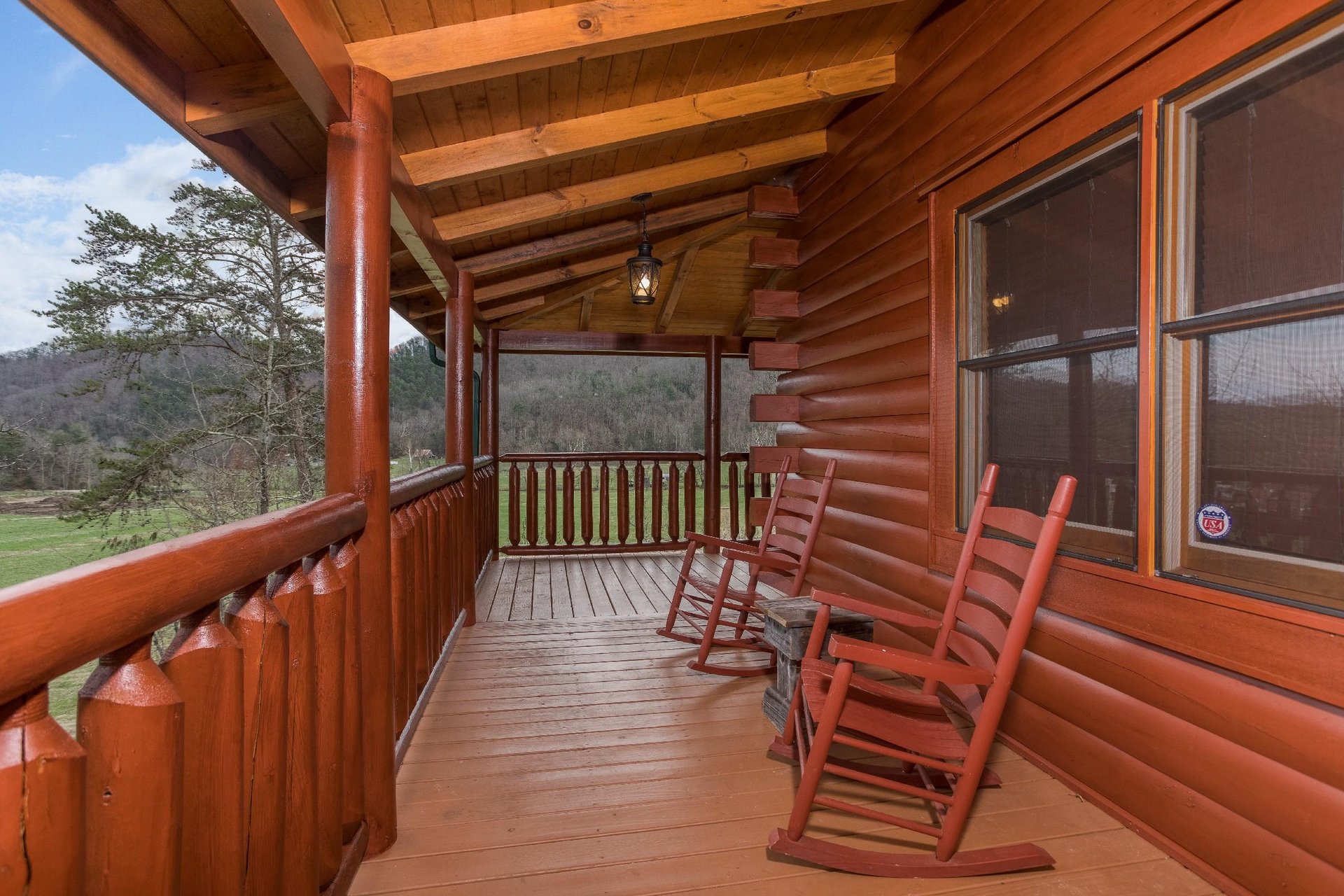 Rocking chairs on the covered deck
