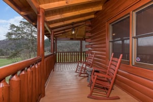 Rocking chairs on the covered deck
