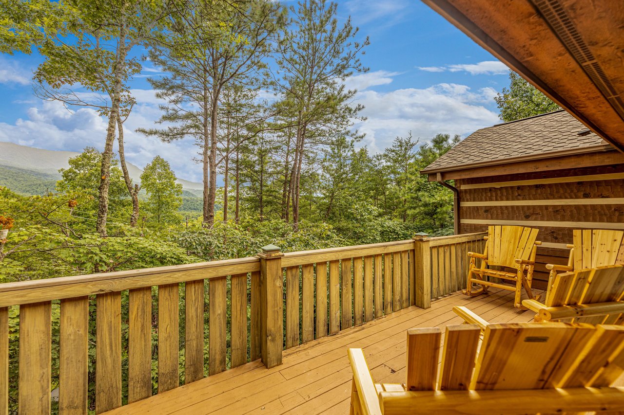 Deck view at Cubs Crib, a 3 bedroom cabin rental located in Gatlinburg