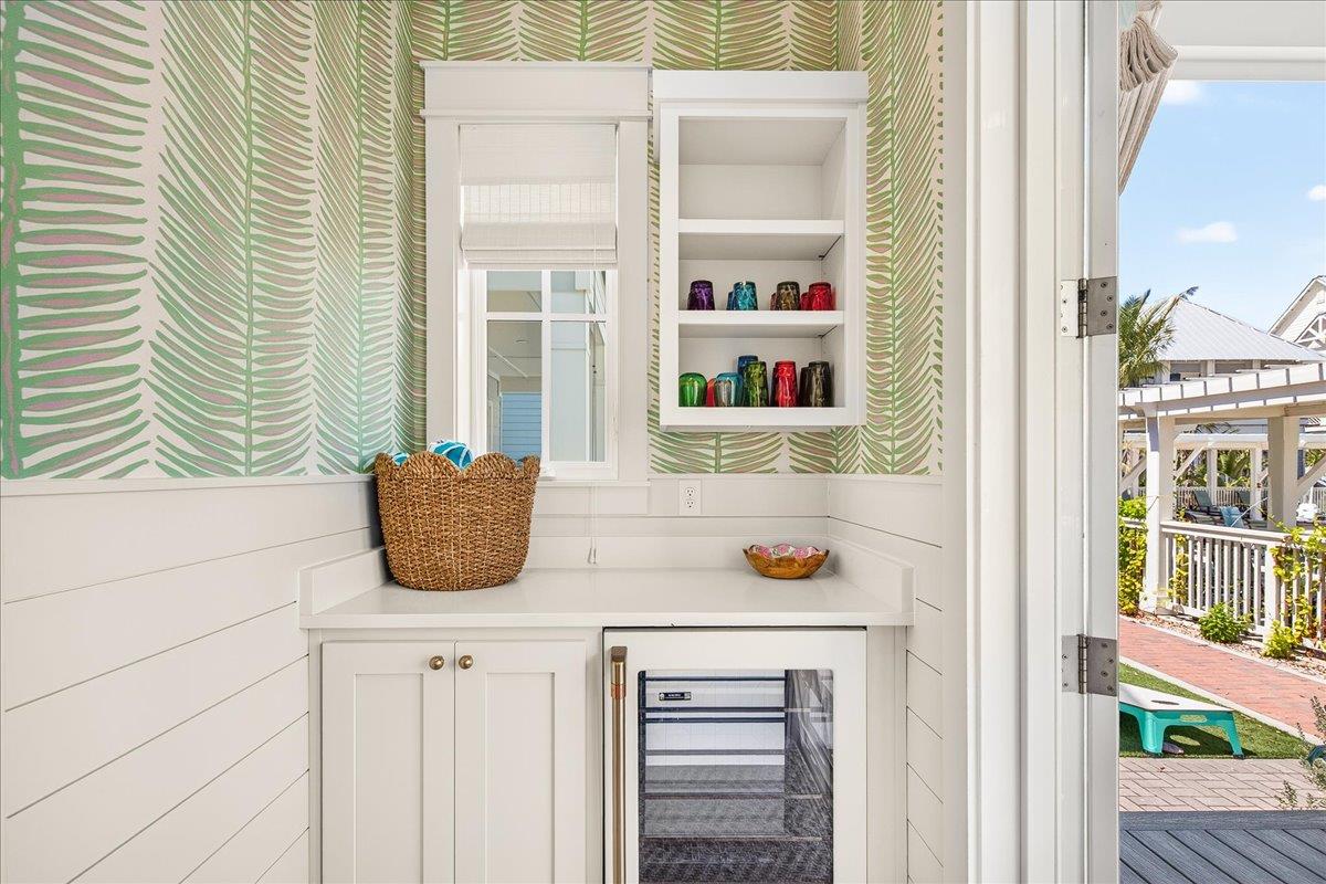 Beverage Bar, Back Door Leading to Pool