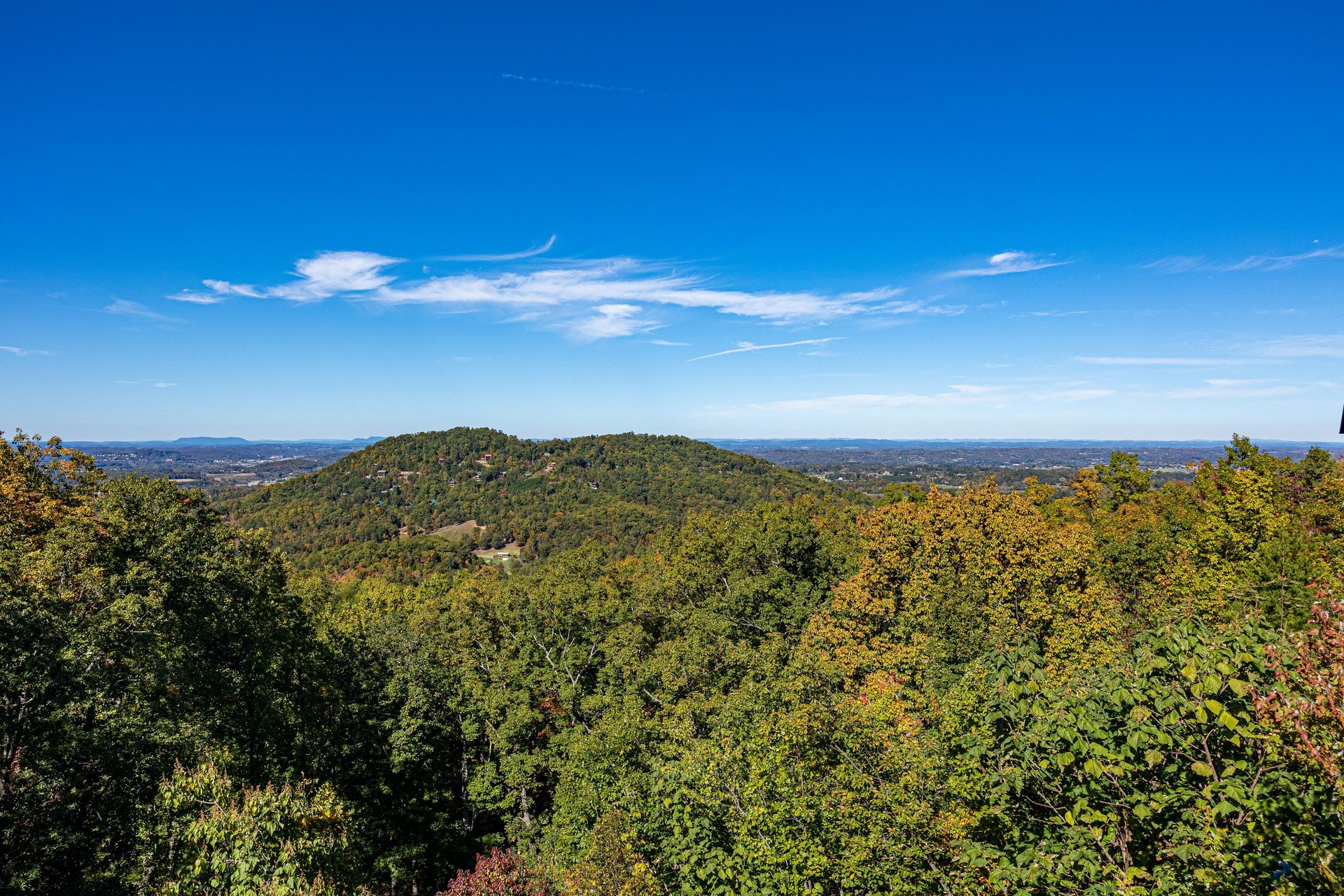 View from deck at Eagles Sunrise, a 2 bedroom cabin rental located in Pigeon Forge