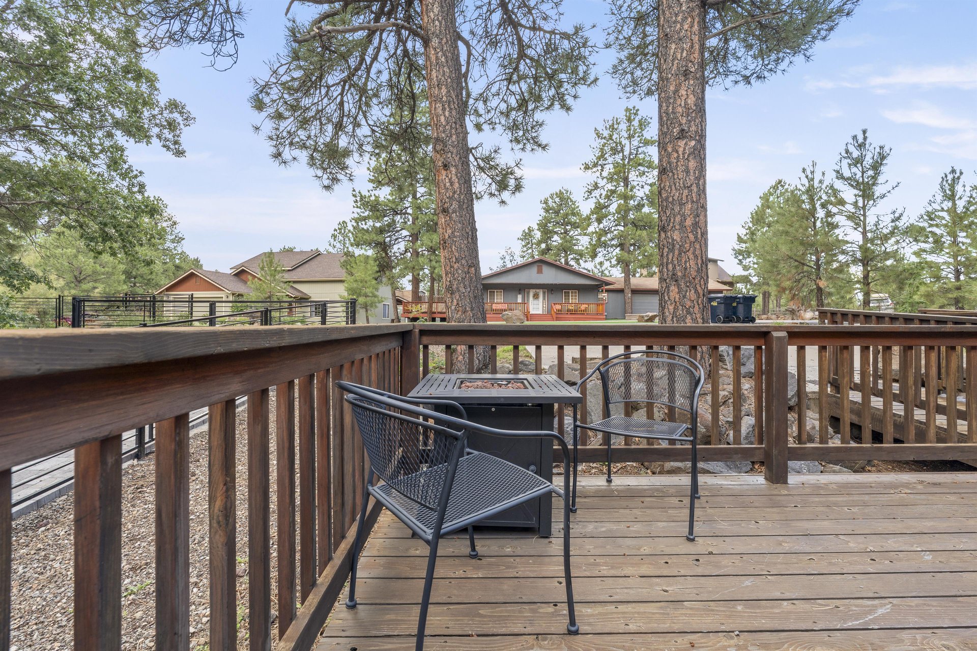 Firepit with additional seating.