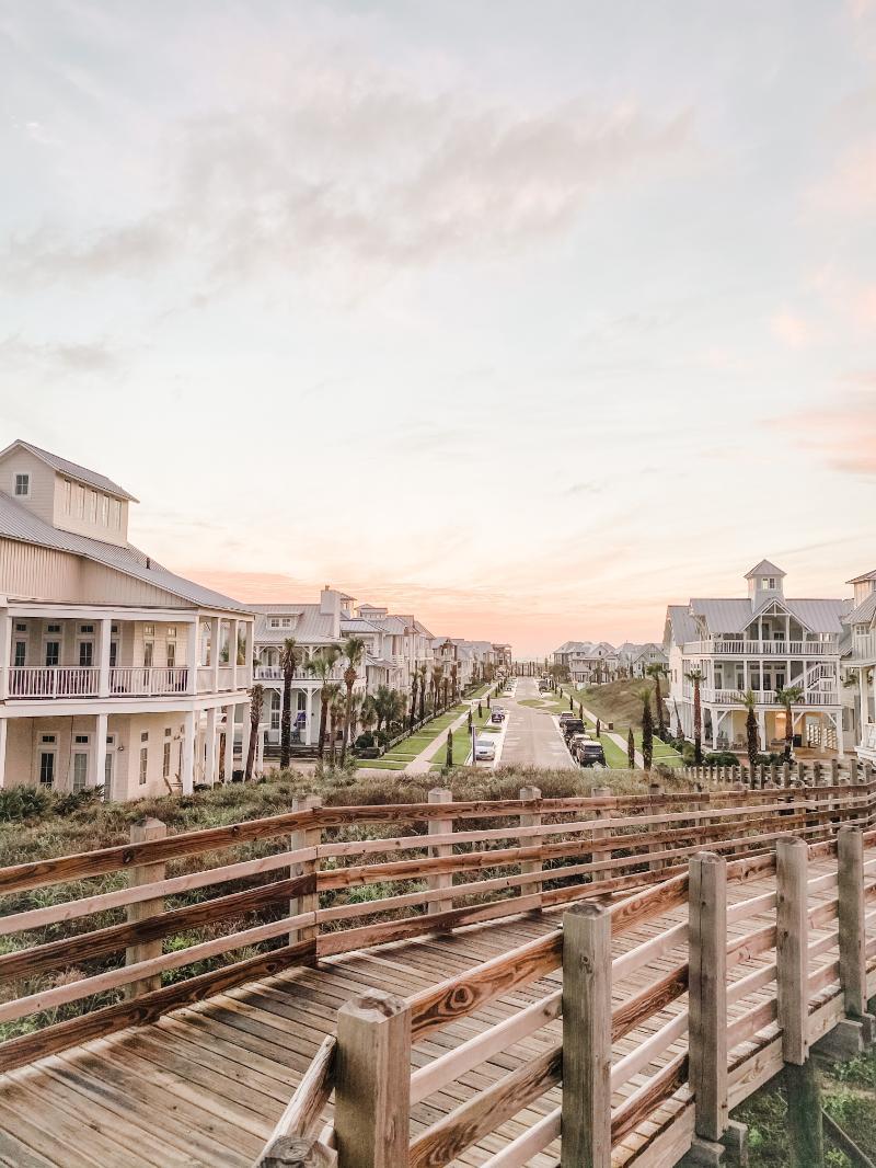 sunset view of community