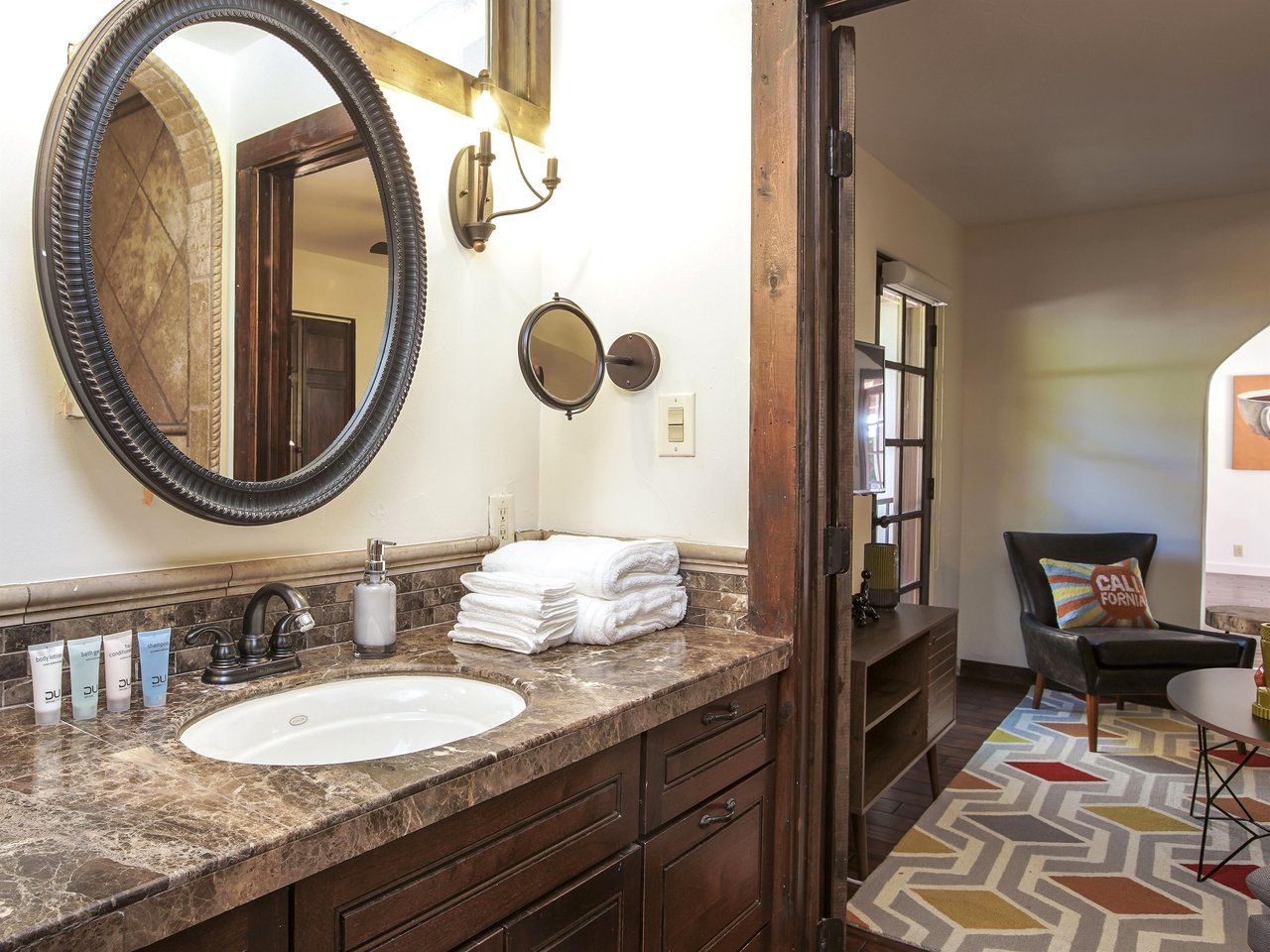 Plenty of bathroom storage