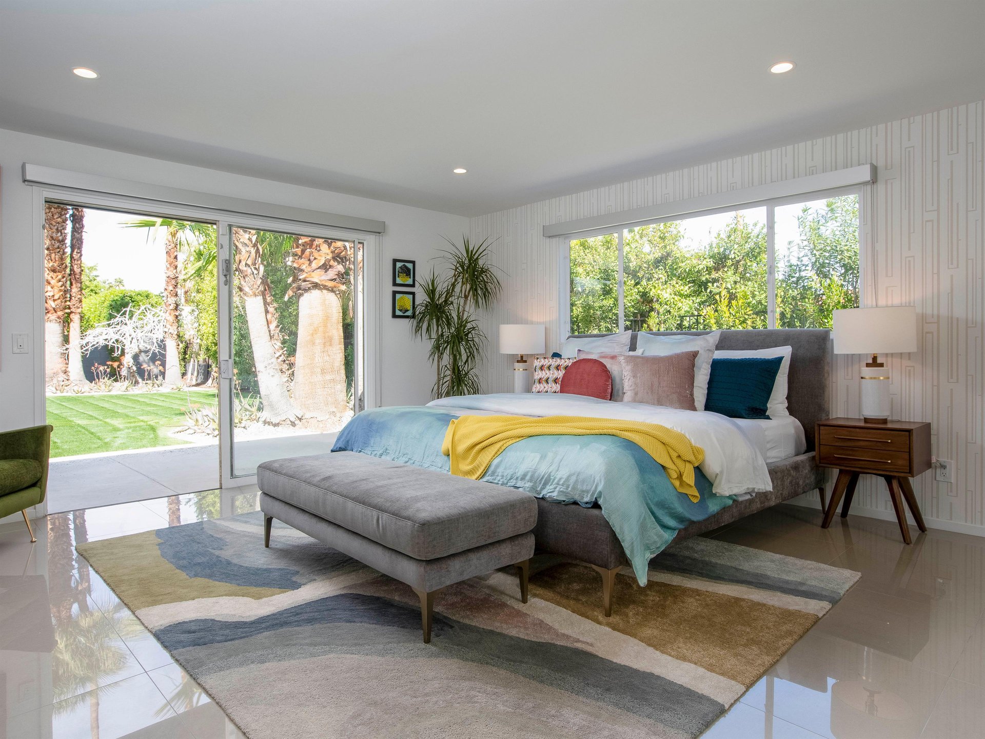 Wake up in this stylish bedroom