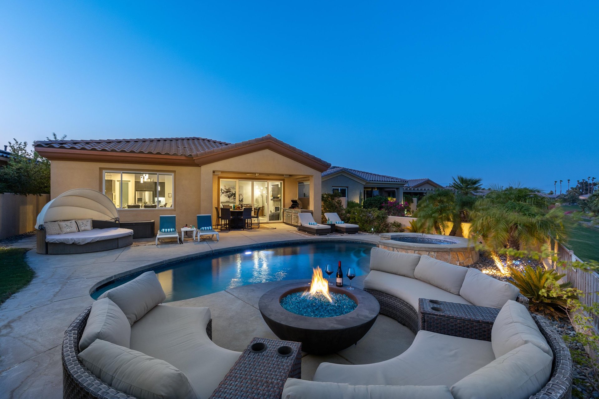 Enjoy a cocktail at the fire pit